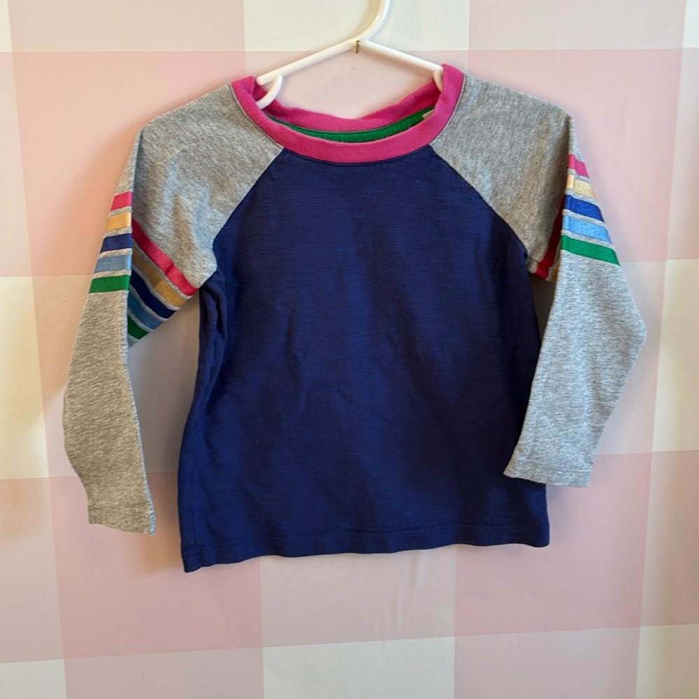 Mini Boden Stripe Sleeve Tee